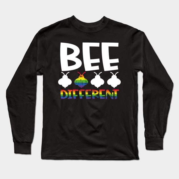 LGBTQ Bee Different Beekeeper Beekeeping Long Sleeve T-Shirt by aneisha